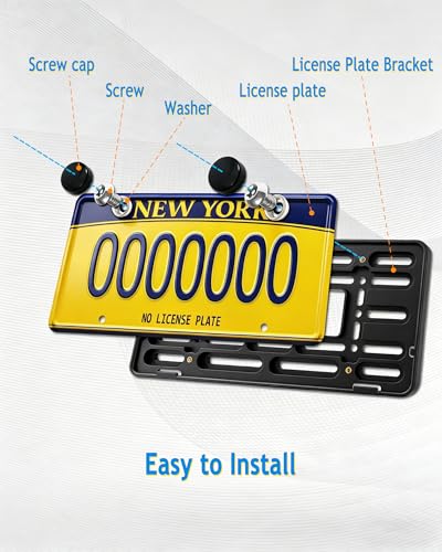 Aootf Front License Plate Bracket Holder, Bumper Plate Mounting Kit & Screw