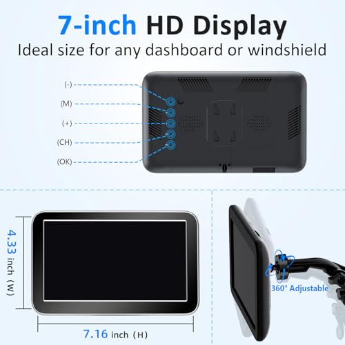 Wireless Backup Camera for Truck, Rear View Camera for Pickup, 7" Monitor - size: 7 Inch Monitor