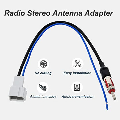 RED WOLF Radio Antenna Wire Harness Adapter Compatible with Honda Civic/Accord/Fit/CR-Z/CR-V/Odyssey/Pilot/Insight, Acura ILX 2012-2016 Aftermarket Stereo CD Play Mount Cable - size: Round Peg