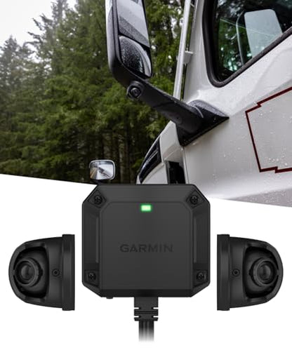 Garmin dezl DualView Camera System, LGV GPS Truck sat nav, Blind spot Monitor, Live View of Your Truck Sides, Rugged IPX7, Adjustable Lenses w/ Wearable4U Power Car/Wall Bundle