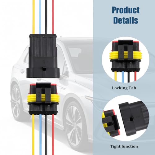 5PCS 4 Pin Car Electrical Wire Connector, Waterproof Male and Female Vehicle Terminal Wire Connectors Plug, Automotive Wire Plug Socket Kit, Universal for Sedan Truck Motorcycle - size: 4 Pin