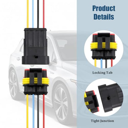 5PCS 4 Pin Car Electrical Wire Connector, Waterproof Male and Female Vehicle Terminal Wire Connectors Plug, Automotive Wire Plug Socket Kit, Universal for Sedan Truck Motorcycle - size: 4 Pin