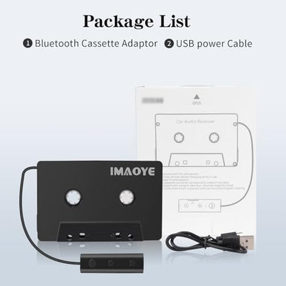 Bluetooth 5.1 Car Audio Stereo Cassette Vehicle Tape Converter Cassette Work While Charging Support TF Card