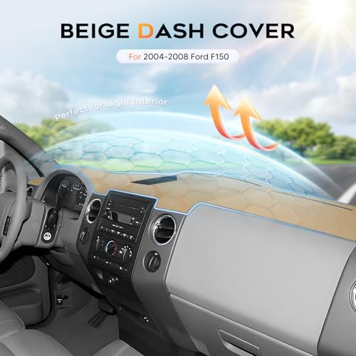 CARTIST Beige Dash Cover for 2004-2008 Ford F150 F-150 Dashboard Cover - color: 4)04-08 F-150(Beige)