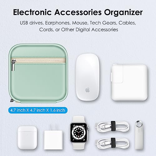 FINPAC Charger Case for MacBook, Small Electronic Organizer Pouch Bag - color: Light Green