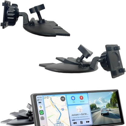 CD Slot Mount for CarPlay Screen, [Heavy-Duty] 360° Rotation CD Mount for CarPlay Screen Compatible with GPS 7-11” Monitors