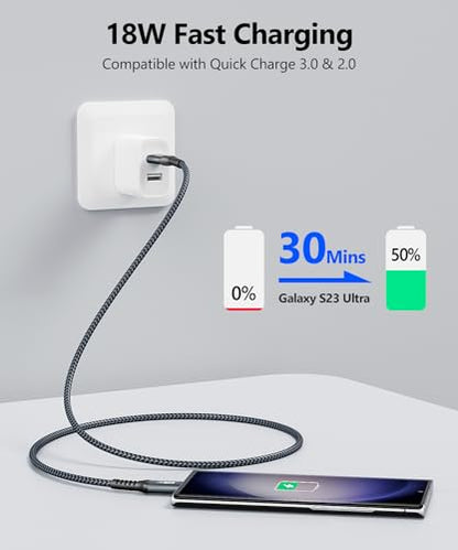 SUNGUY 10Gbps Android Auto USB Cable 3FT, 3A USB C 3.1 Gen2 Cable Data Transfer, USB C CarPlay Cable Fast Charging for iPhone 17/16/15 Series, Samsung Galaxy S25 S24 Ultra, Pixel - color: Grey, size: 3FT