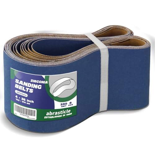 4" x 36" Zirconia Sanding Belts for Metal - 4 x 36 Inch Zirconia Metal Grinding Sand Paper, 8 PCS 240 Grits, Perfect for Knife Blade Sharpening, Metal Polishing, Derusting, Woodworking - size: 4" x 36" 240 Grit(8 pack)