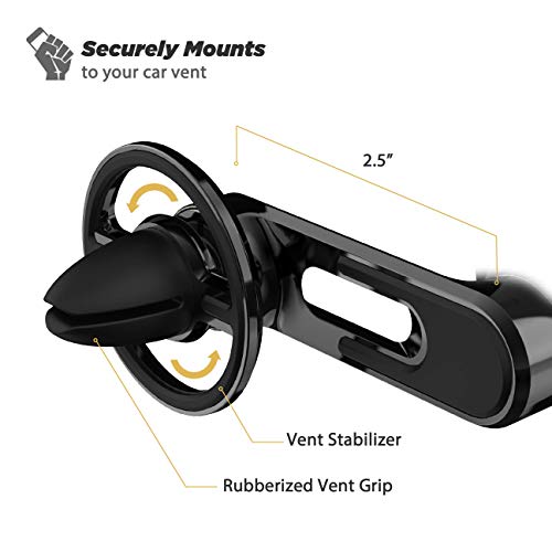 Scosche MM2VP2SR-SP MagicMount Pro FreeFlow Magnetic Car Phone Holder - Strong Magnet Mount for iPhone and Android - Secure Magnetic Cell Phone Air Vent Mount - Universal 360° Mobile Cellphone Holder - color: Black & Silver, size: 1 Pack, style: Freeflow