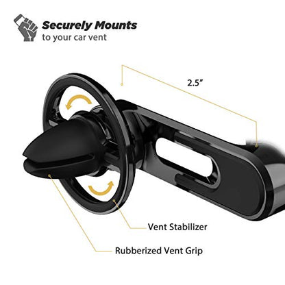 Scosche MM2VP2SR-SP MagicMount Pro FreeFlow Magnetic Car Phone Holder - Strong Magnet Mount for iPhone and Android - Secure Magnetic Cell Phone Air Vent Mount - Universal 360° Mobile Cellphone Holder - color: Black & Silver, size: 1 Pack, style: Freeflow