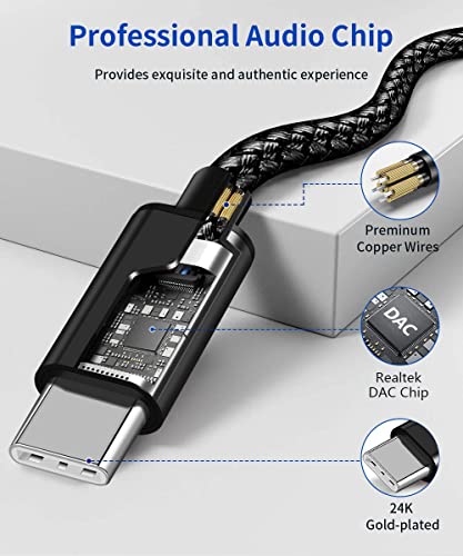 USB C to 3.5mm Aux Audio Cable, 2 in 1 USB C to 3.5mm Car Stereo Aux Headset Jack Cable with PD 18W USB C Charging Compatible with iPhone 17/16/16e/15 Plus/Pro Max/Air, Galaxy S25/S24/S23, Pixel 9/8 - color: Black