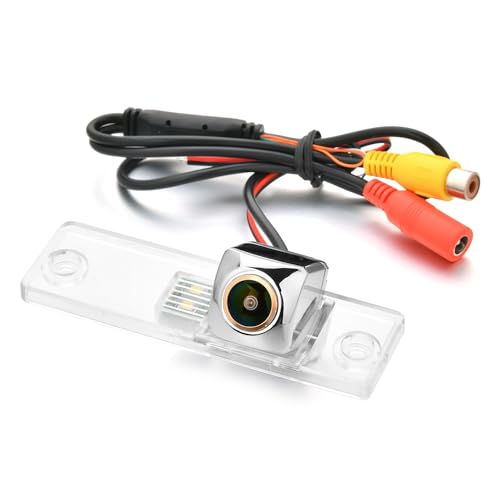 AHD 720P/CVBS Car Rear View Camera Fisheye Lens License Plate Cam with RCA Cable & Vehicle Camera for Toyota 4Runner/Hilux Surf/Toyota Fortuner SW4/Toyota Innova & Backup Camera (Silver Golden) - color: Silver Golden