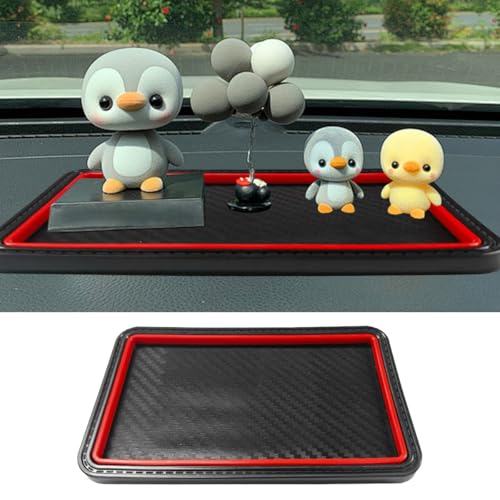 YoRise Car Dashboard Anti-Slip Mat, 7.83" x 4.64" Car Dashboard Mat, Cell Phone Holder Accessories, Non-Slip Adhesive Pad, Dash Sticky Gripping Pad for GPS, Keys, Sunglasses (Red) - color: Red