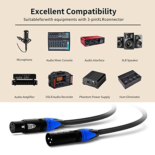 XLR Cables 50ft, Microphone Cable, XLR Male to Female 3 Pins - size: 50 Ft 1 Pack