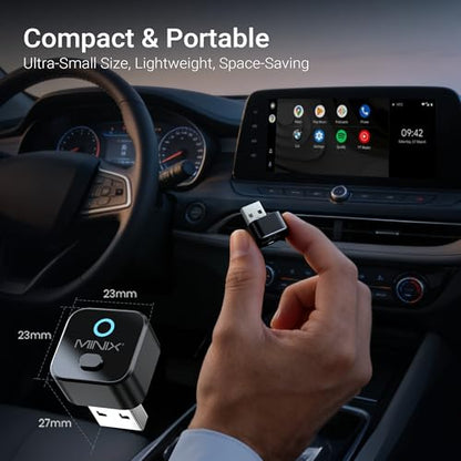 MINIX CA525 2-in-1 Wired to Wireless CarPlay Adapter for iPhone & Android