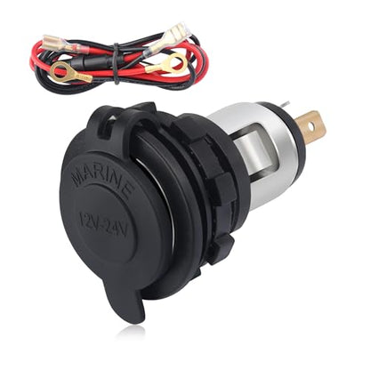 Car Cigarette Lighter Socket,Dustproof Automotive Replacement 12V Power Outlet,Universal Cigarette Lighter Outlet Car Accessories Interior for Car Truck SUV Marine ATV (Cigarette Lighter Socket) - color: Cigarette Lighter Socket
