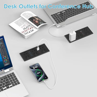 Recessed Power Strip with PD 30W Fast Charging - size: 6 FT
