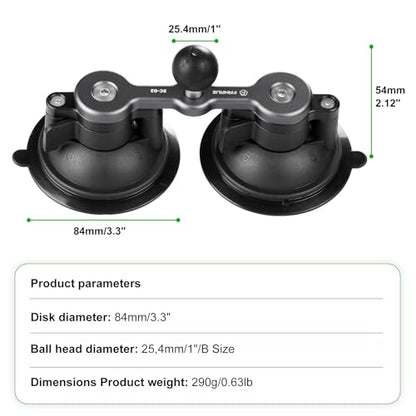 FANAUE Universal Car Phone Mount - Heavy-Duty Sticky Gel Suction Cup with 25mm Ball, 1" RAM-Compatible Windshield/Dashboard Phone Holder for Cars, Trucks & SUVs - Secure Anti-Slip Auto Accessories