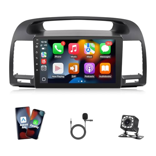 Leadfan Fast Boot Linux Car Radio for Toyota Camry 2002 2003 2004 2005 2006, 9 Inch IPS Screen for Camry Radio with Carplay Android Auto Backup Camera FM (Black, Not Fit for JBL&Big Navi Screen)