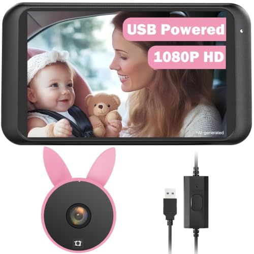 Babyvue Baby Car Camera Backseat Monitor USB Power - color: Pink