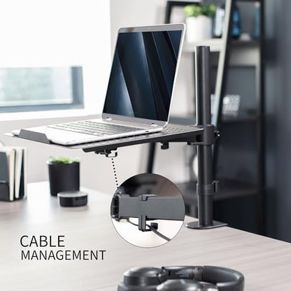 VIVO Single Laptop Notebook Desk Mount Stand, Fully Adjustable Extension with C-clamp, Fits up to 17 inch Laptops, Black, STAND-V001L - style: Desk Mount