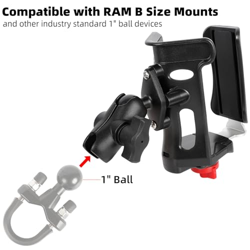 1" Ball Cup Drink Holder with 2.36" Aluminum Arm, Extra Large Adjustable Size Water Bottle Holder for 2.36-3.54" Dia Bottles, Fits RAM Mounts & Motorcycle/Bike 1" Ball Mount - size: Cup Holder with 2.36" Arm