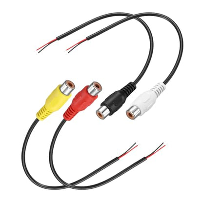 MECCANIXITY 0.7FT RCA to Bare Wire Speaker Cable, 22AWG Replacement RCA Female Plug to Open End Pigtail Audio Cable Connector Adapter for Amplifier, Home Audio Speakers