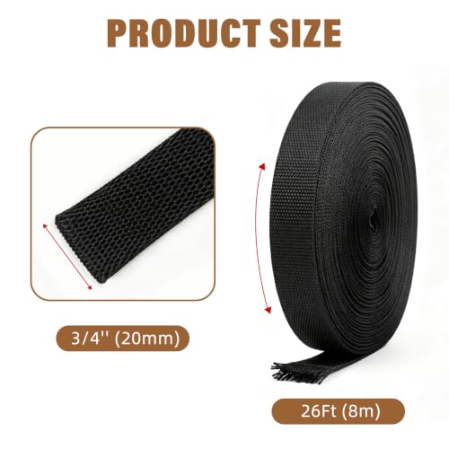 3/4''-26Ft Expandable Braided Cable Sleeve, PET Wire Loom for Home Device - color: Black, size: 3/4''-26ft
