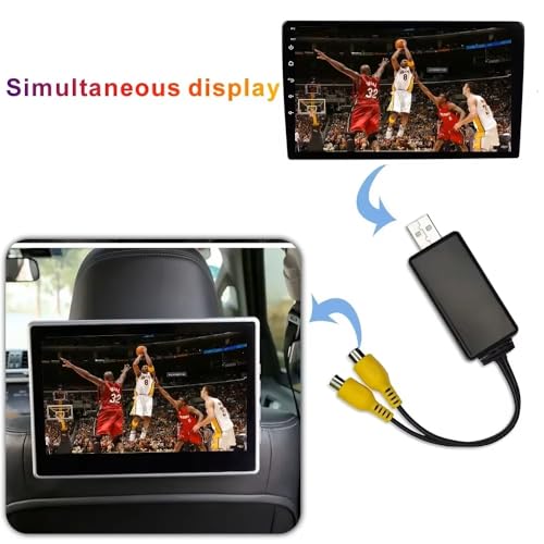 TheCoolCube USB to CVBS Video Output Adapter 2 CVBS Output USB to RCA Cable DC 5V for Android Multimedia Player and Android TV Player