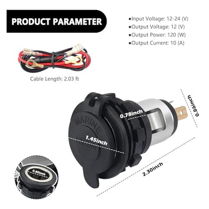 Car Cigarette Lighter Socket,Dustproof Automotive Replacement 12V Power Outlet,Universal Cigarette Lighter Outlet Car Accessories Interior for Car Truck SUV Marine ATV (Cigarette Lighter Socket) - color: Cigarette Lighter Socket