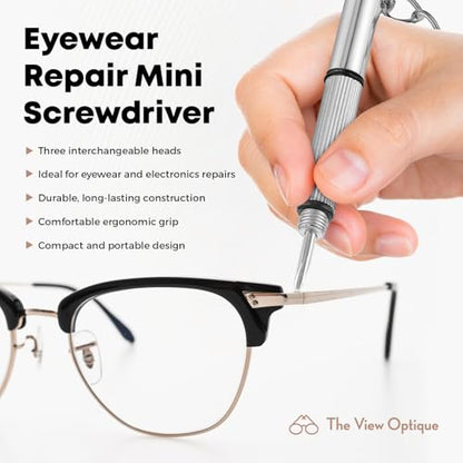 Anti-Reflective Lens Cleaner & Repair Kit – 0.4oz Glasses Cleaner Spray, Microfiber Cloth & Keychain Screwdriver in a Vinyl Snap Case for Eyeglasses, Sunglasses & Screens(3 Piece Set) - size: 0.4 Fl Oz (Pack of 1), style: 1x0.4oz Lens Spray + 1 Microfiber