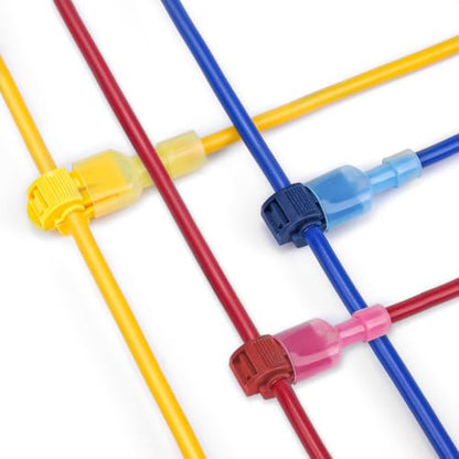 TICONN T Tap Wire Connectors, T Wire Quick Splice Connector, T Connectors for Wiring with Storage Case (Red 80 Pcs) - style: Red 80 Pcs
