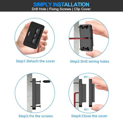 2PCS 3 Ports 12V RV USB Outlet 72W Panel Wall Mount Surface ON/Off - color: Blue, size: 2PCS