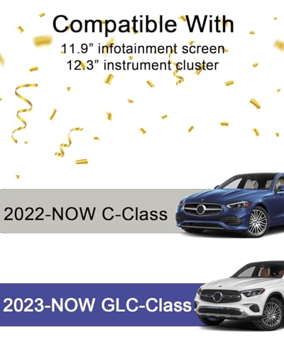 2 Pack Screen Protector for Benz GLC/C 2022-2026 Accessories - size: for C/GLC 11.9" infotainment & 12.3" gauge