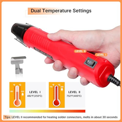 Kuject Mini Heat Shrink Gun Kit, 820PCS Solder Seal Wire Connectors & Heat Shrink Tubing Kit, Waterproof Heat Shrink Wire Connectors Kit with 482~752°F Heat Gun for Marine Automotive Wiring, AWG26-10
