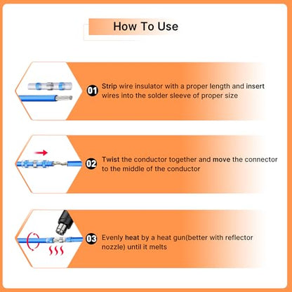 Kuject Mini Heat Shrink Gun Kit, 820PCS Solder Seal Wire Connectors & Heat Shrink Tubing Kit, Waterproof Heat Shrink Wire Connectors Kit with 482~752°F Heat Gun for Marine Automotive Wiring, AWG26-10