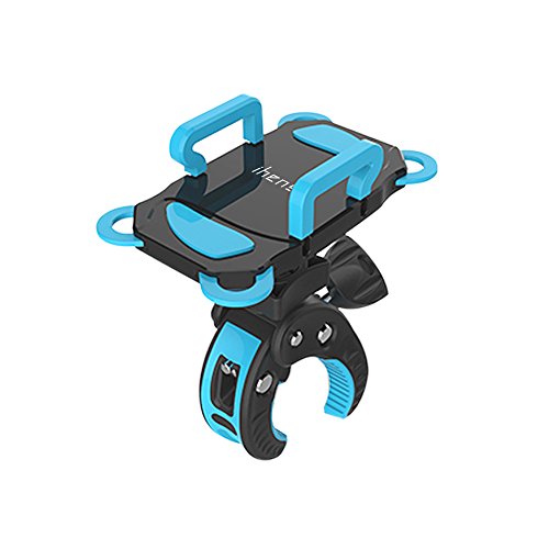 Bike Mount, Bike Phone Mount Motorcycle Baby Carriage Bicycle Cell Phone Holder Cradle with Rubber Strap 360 Degree Rotate for iPhone X,8,7 6s Plus 5s 5SE,Galaxy (Blue) - color: Blue