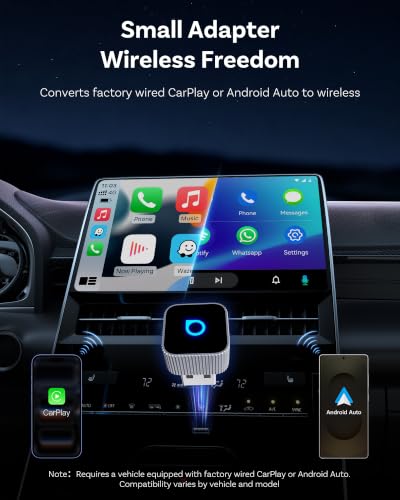 OTTOCAST Mini Slim Wireless CarPlay & Android Auto Adapter Mini Cube 3.0