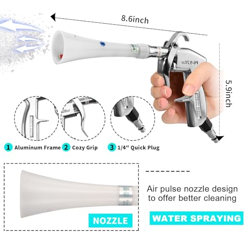 GOCCIDA Tornado Car Cleaning Gun Powerful Dry Car Detailing Air Gun Blower - color: Silver