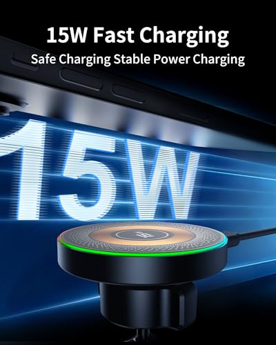 ZBF Magnetic Phone Holder for Car,15W Wireless Fast Charging for MagSafe Car Mount Vacuum Suction Cup Dashboard Windshield Phone Mount for Car 360°Adjustable Magnetic Mount for Women Men iPhone 17/16 - style: Upgraded Mount
