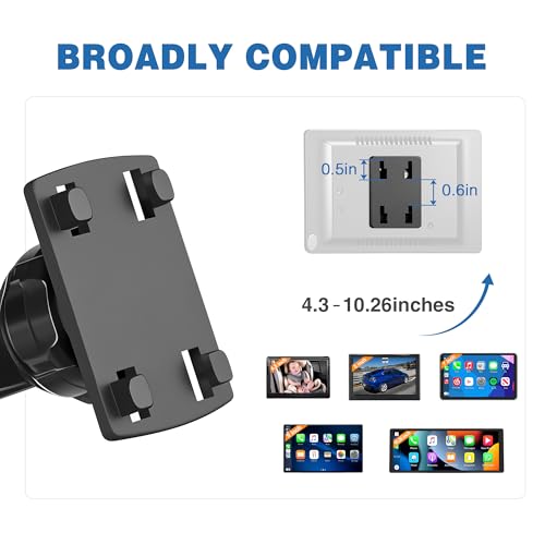 Carplay Mount (2Pack), Backup Camera Monitor Mount for Rohent, Baby Car Camera Holder, Car Play Screen Bracket for Carpuride, Rearview Back up Monitor Windshield Suction Cup Stand, Car Stereo Holder