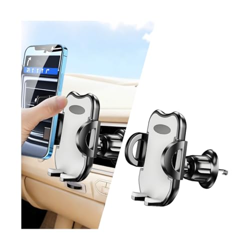 Car Phone Holder, 360° Rotatation Vehicle Air Vent Cell Phone Mount with Hook Clip, Hands Free Automotive Interior Smartphones Cradle, Universal for Most Vehicles (Gray) - color: Gray