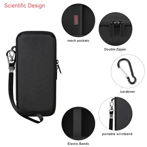 Elonbo Carrying Case Compatible with Portable Handheld Inhaler Nebulizer Machine for Adults and Kids, Asthma Inhaler/Handheld Atomizer Machine Hard Travel Bag, Mesh Pocket Fits Charging Cable, Black - color: Black