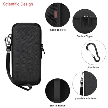 Elonbo Carrying Case Compatible with Portable Handheld Inhaler Nebulizer Machine for Adults and Kids, Asthma Inhaler/Handheld Atomizer Machine Hard Travel Bag, Mesh Pocket Fits Charging Cable, Black - color: Black