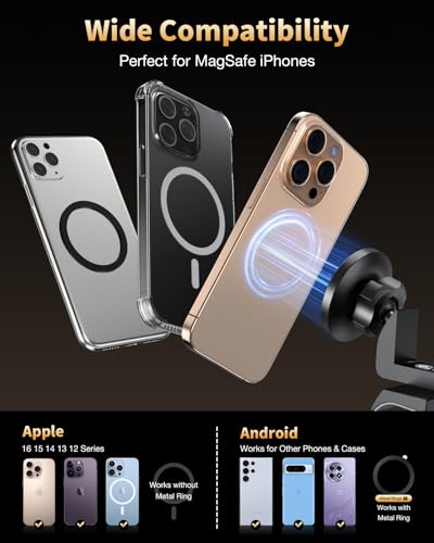 360° Rotating Magnetic Phone Mount for Toyota Tacoma 2016-2023 Dashboard - Secure Hold | Dashboard Phone Holder, Tacoma Phone Mount, Magnetic Car Mount, Toyota Tacoma Accessories - style: Magnetic