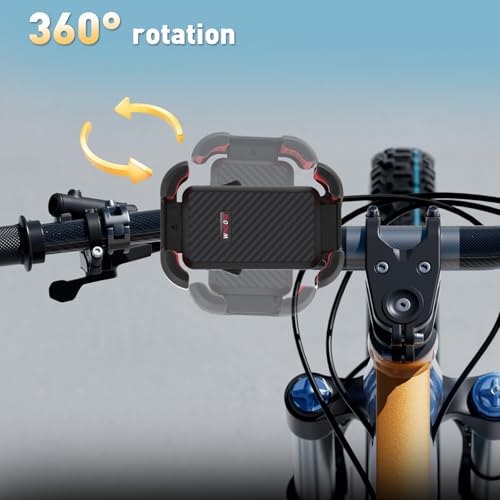 Windone Bike Phone Holder, Motorcycle Phone Mount, Handlebar Phone Mount for Bicycle Scooter, Bike Accessories Compatible with 4.7"~6.7" iPhone, All Smartphones, Black - color: Black