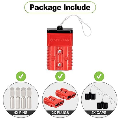 Spurtar 175A Battery Quick Connect/Disconnect, 2 Pack, 1/0 AWG, Red - color: Red, size: 175A(2 Pack)