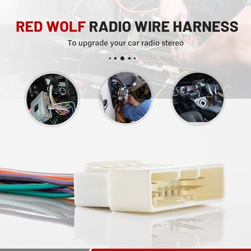 RED WOLF Car Radio Wiring Harness 16 Pins Replacement for Honda Accord Civic CRV 1986-1998, Acura Integra CL RL 1986-2001 Vehicles Aftermarket Stereo Player CD Cable Plug w/Wire Butt Install