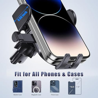Universal Car Vent Phone Mount, Hands-Free Air Vent Holder for iPhone and Other Smartphones, Upgraded Clip (Matte Black) - color: Matte Black