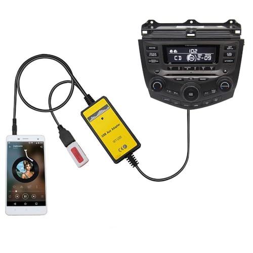 Car Audio CD to AUX USB Input Adapter for Honda Acura, Plug & Play